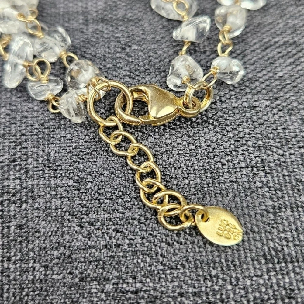 Freshwater Pearl Sterling Bracelet Quartz Gold Plated Double Strand Lucoral 7